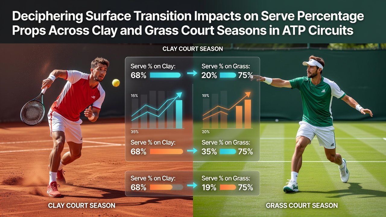 ATP players adapting serves during clay-to-grass court transitions in professional tennis circuits