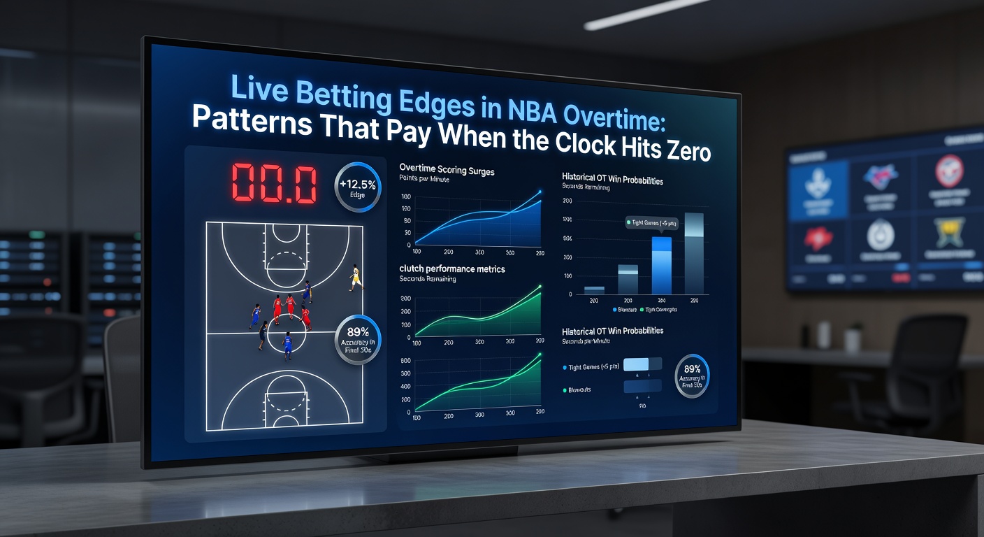Dramatic NBA overtime scene with players scrambling for a loose ball as the clock winds down