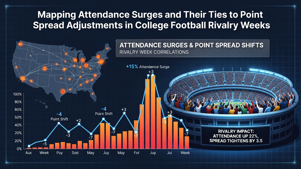College football stadium packed with fans during a rivalry game, showing high attendance levels that influence game atmosphere and betting lines