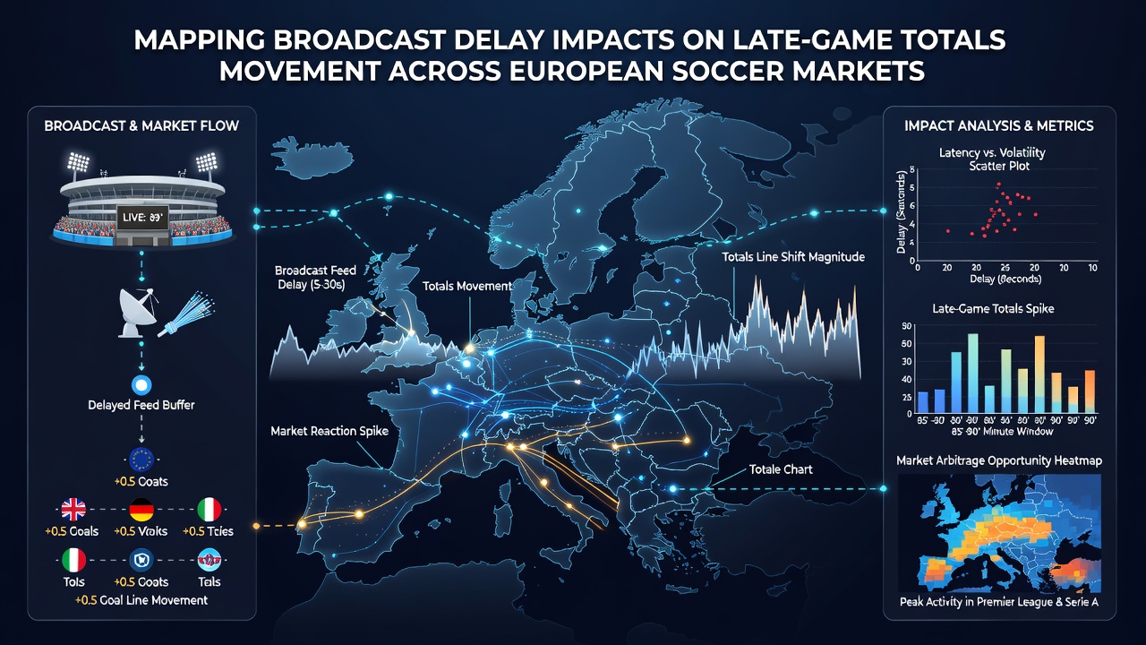 Chart illustrating late-game totals line movement correlated with measured broadcast latency across Premier League and Serie A fixtures