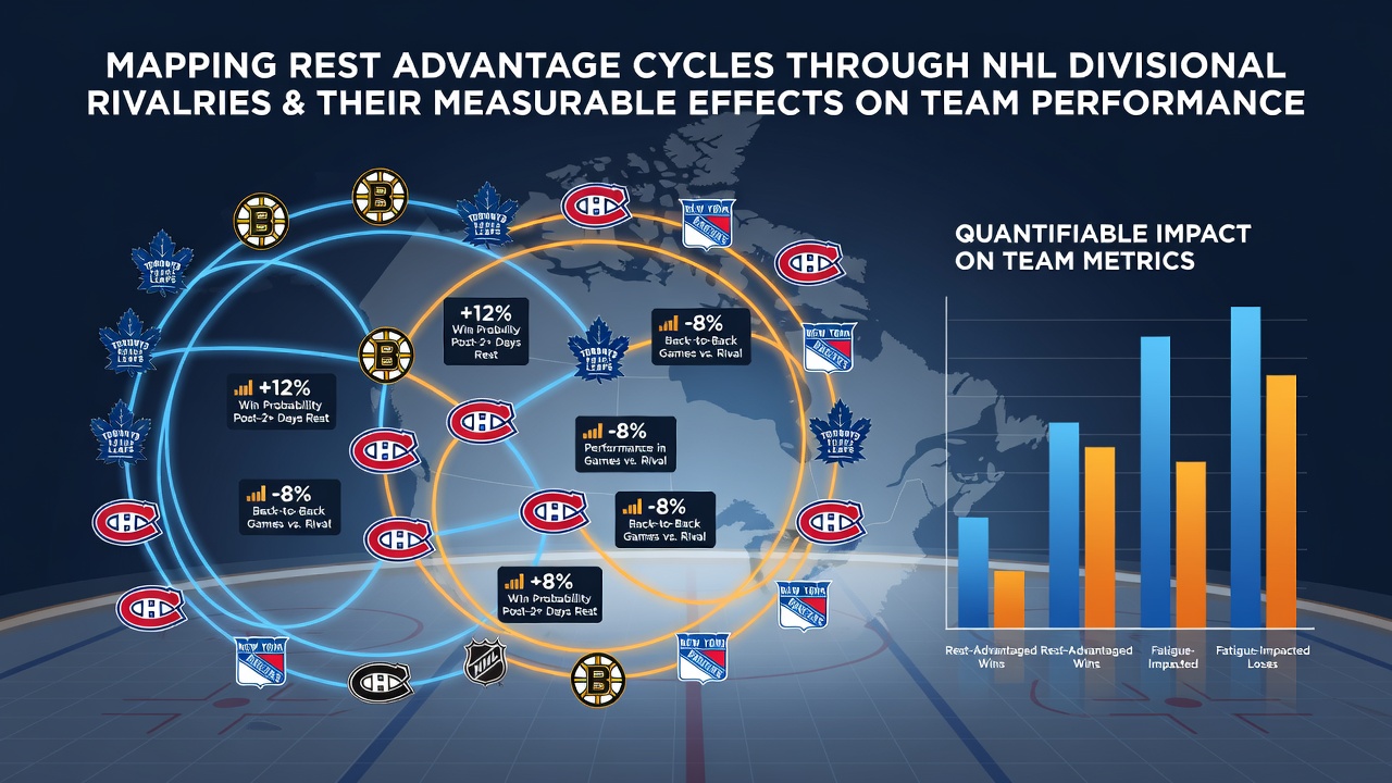 Detailed chart of NHL rest cycles and scoring trends in divisional games