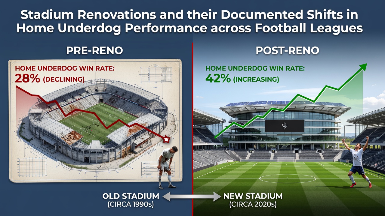 Modernized football stadium with updated seating and pitch layout after major renovation